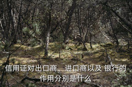 信用證對出口商、進(jìn)口商以及 銀行的作用分別是什么