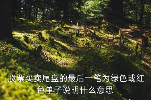  股票買賣尾盤的最后一筆為綠色或紅色單子說(shuō)明什么意思