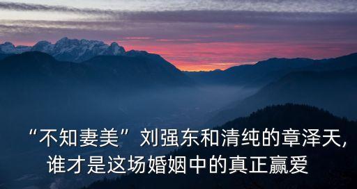 “不知妻美”劉強東和清純的章澤天,誰才是這場婚姻中的真正贏愛