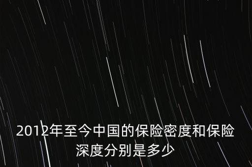 2012年至今中國(guó)的保險(xiǎn)密度和保險(xiǎn)深度分別是多少