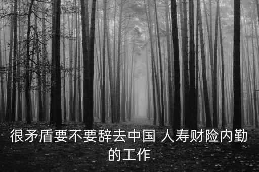 很矛盾要不要辭去中國 人壽財(cái)險(xiǎn)內(nèi)勤的工作