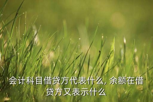 會計科目借貸方代表什么, 余額在借貸方又表示什么
