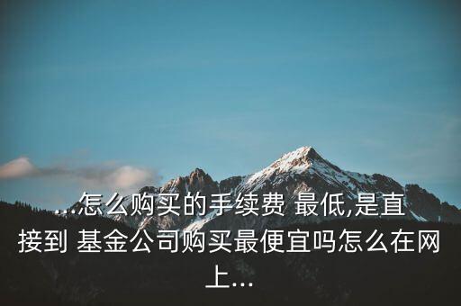 在哪買(mǎi)基金費(fèi)率最低,買(mǎi)基金的費(fèi)率是多少