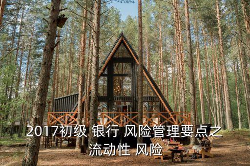 2017初級 銀行 風(fēng)險(xiǎn)管理要點(diǎn)之 流動性 風(fēng)險(xiǎn)