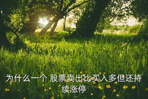 為什么一個(gè) 股票賣(mài)出比買(mǎi)入多但還持續(xù)漲停