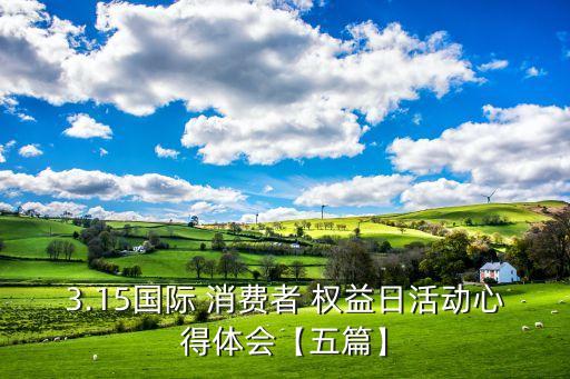 3.15國際 消費(fèi)者 權(quán)益日活動(dòng)心得體會(huì)【五篇】