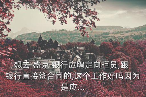 想去 盛京 銀行應(yīng)聘定向柜員,跟 銀行直接簽合同的,這個工作好嗎因?yàn)槭菓?yīng)...
