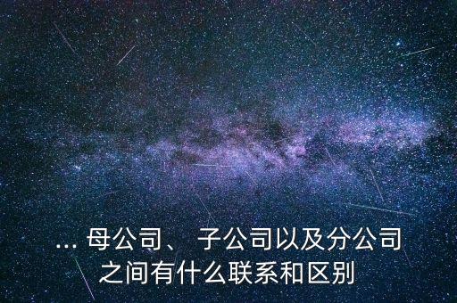 ... 母公司、 子公司以及分公司之間有什么聯(lián)系和區(qū)別
