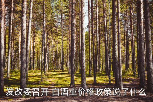 發(fā)改委召開 白酒業(yè)價格政策說了什么