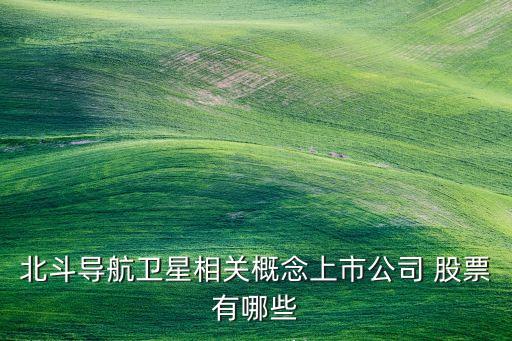 北斗導(dǎo)航衛(wèi)星相關(guān)概念上市公司 股票有哪些
