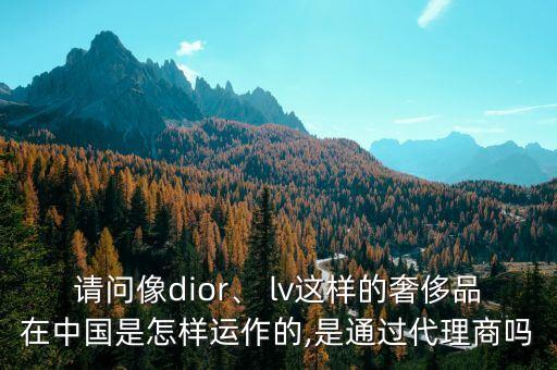 請(qǐng)問像dior、 lv這樣的奢侈品在中國(guó)是怎樣運(yùn)作的,是通過代理商嗎