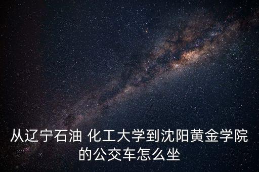 從遼寧石油 化工大學(xué)到沈陽(yáng)黃金學(xué)院的公交車(chē)怎么坐
