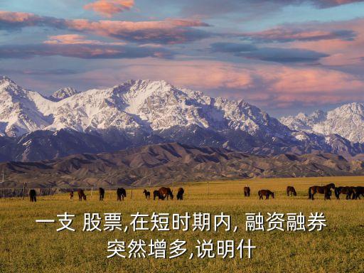 一支 股票,在短時(shí)期內(nèi), 融資融券突然增多,說明什