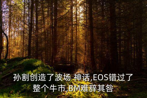 孫割創(chuàng)造了波場 神話,EOS錯(cuò)過了整個(gè)牛市,BM難辭其咎