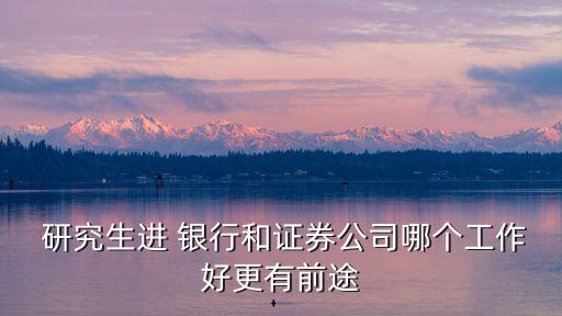  研究生進(jìn) 銀行和證券公司哪個工作好更有前途