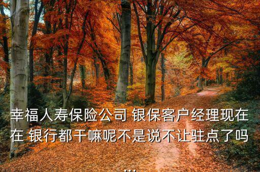 幸福人壽保險公司 銀?？蛻艚浝憩F在在 銀行都干嘛呢不是說不讓駐點了嗎...