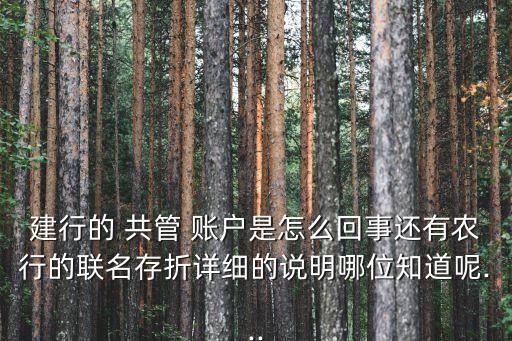 哪個銀行有共管賬戶,夫妻共管賬戶哪個銀行好