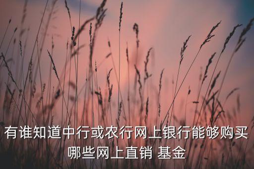 有誰(shuí)知道中行或農(nóng)行網(wǎng)上銀行能夠購(gòu)買(mǎi)哪些網(wǎng)上直銷(xiāo) 基金