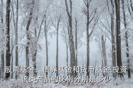 股票基金、債券基金和貨幣基金 投資該類產(chǎn)品的比例分別是多少