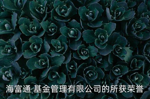 海富通 基金管理有限公司的所獲榮譽(yù)