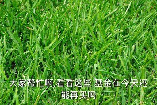 大家?guī)兔Π?看看這些 基金在今天還能再買(mǎi)嗎