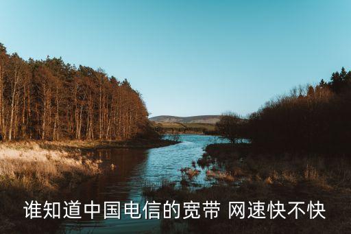 誰知道中國電信的寬帶 網(wǎng)速快不快