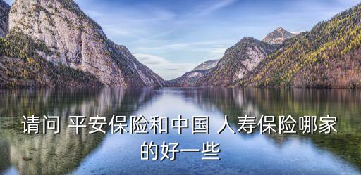 請問 平安保險(xiǎn)和中國 人壽保險(xiǎn)哪家的好一些