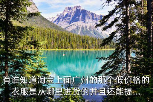 有誰(shuí)知道淘寶上面廣州的那個(gè)低價(jià)格的衣服是從哪里進(jìn)貨的并且還能提...