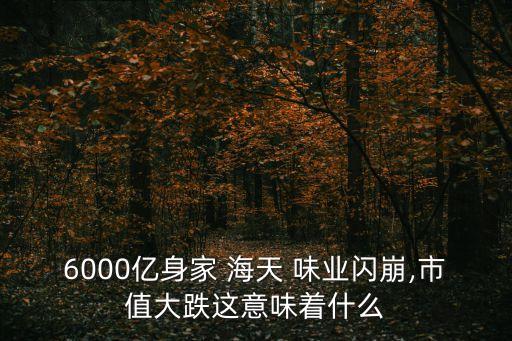 6000億身家 海天 味業(yè)閃崩,市值大跌這意味著什么