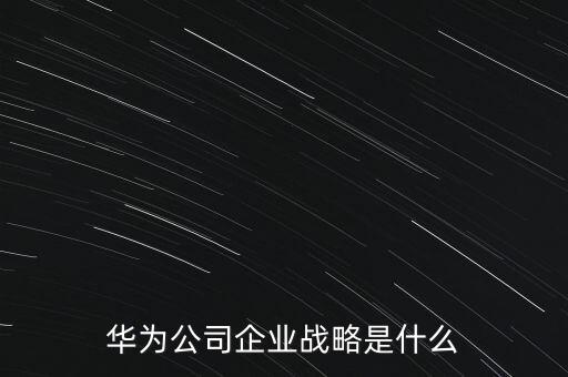 華為公司企業(yè)戰(zhàn)略是什么