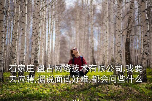 石家莊 盤古網(wǎng)絡技術有限公司,我要去應聘,據(jù)說面試好難,都會問些什么...