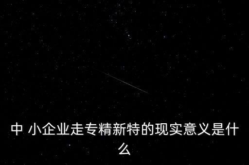 中 小企業(yè)走專精新特的現(xiàn)實(shí)意義是什么