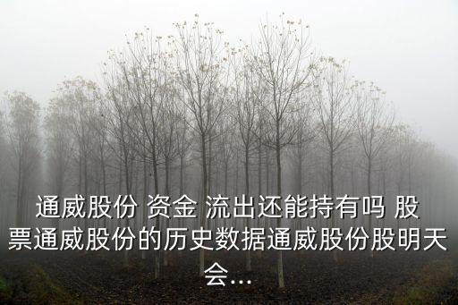 通威股份 資金 流出還能持有嗎 股票通威股份的歷史數(shù)據通威股份股明天會...