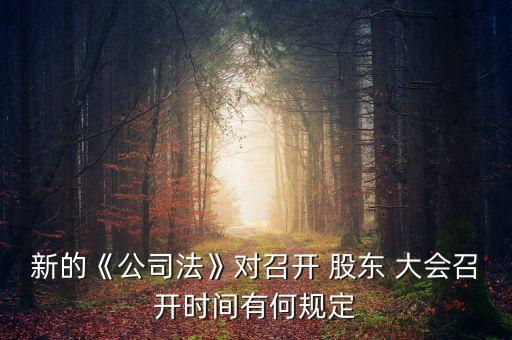 新的《公司法》對召開 股東 大會召開時(shí)間有何規(guī)定