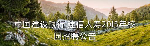 中國(guó)建設(shè)銀行 建信人壽20l5年校園招聘公告