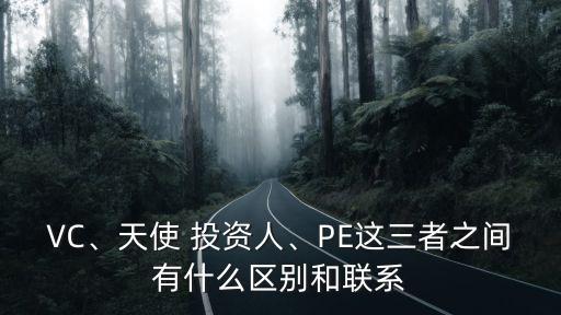 VC、天使 投資人、PE這三者之間有什么區(qū)別和聯(lián)系