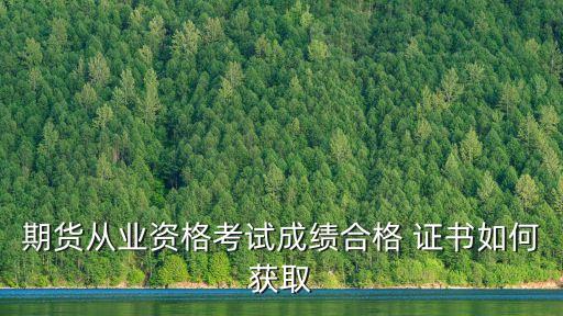 期貨從業(yè)資格考試成績(jī)合格 證書如何獲取