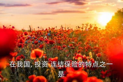 在我國(guó), 投資 連結(jié)保險(xiǎn)的特點(diǎn)之一是