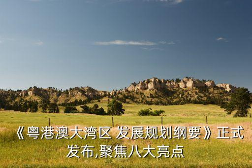 《粵港澳大灣區(qū) 發(fā)展規(guī)劃綱要》正式發(fā)布,聚焦八大亮點