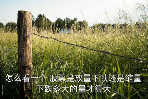 怎么看一個 股票是放量下跌還是縮量下跌多大的量才算大