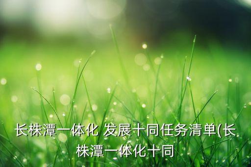 長株潭一體化 發(fā)展十同任務清單(長株潭一體化十同