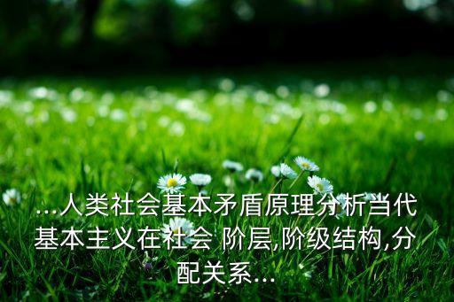 ...人類(lèi)社會(huì)基本矛盾原理分析當(dāng)代基本主義在社會(huì) 階層,階級(jí)結(jié)構(gòu),分配關(guān)系...