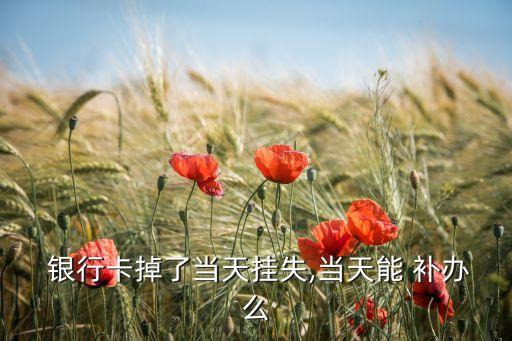  銀行卡掉了當(dāng)天掛失,當(dāng)天能 補辦么