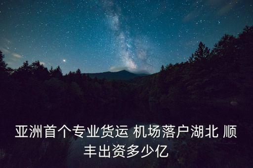 亞洲首個(gè)專業(yè)貨運(yùn) 機(jī)場落戶湖北 順豐出資多少億