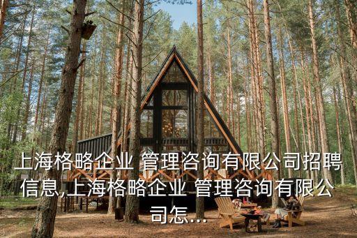 上海格略企業(yè) 管理咨詢(xún)有限公司招聘信息,上海格略企業(yè) 管理咨詢(xún)有限公司怎...