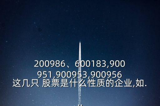 200986、600183,900951,900953,900956這幾只 股票是什么性質的企業(yè),如...
