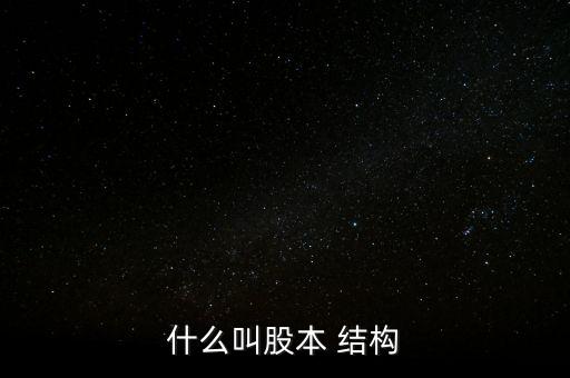 什么叫股本 結構