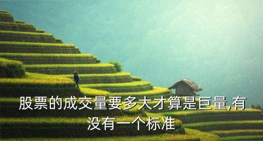  股票的成交量要多大才算是巨量,有沒有一個標準