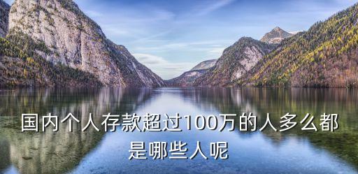 國內(nèi)個人存款超過100萬的人多么都是哪些人呢