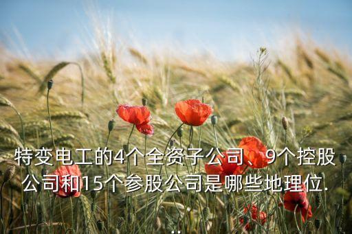 特變電工的4個全資子公司、9個控股公司和15個參股公司是哪些地理位...